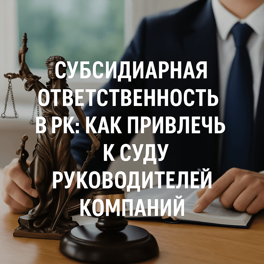 Читать: Субсидиарная ответственность в РК: как привлечь к суду руководителей компаний
