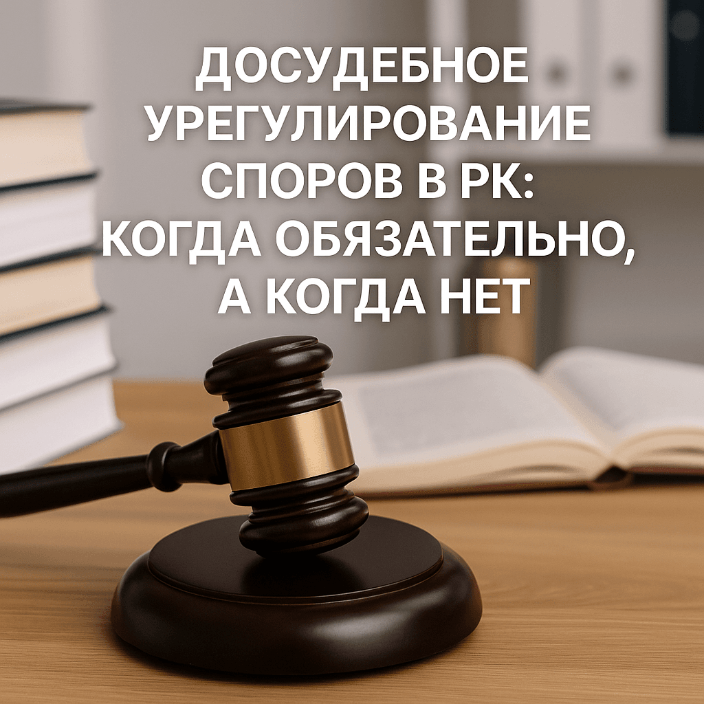 Читать: Досудебное урегулирование споров в РК: когда обязательно, а когда нет